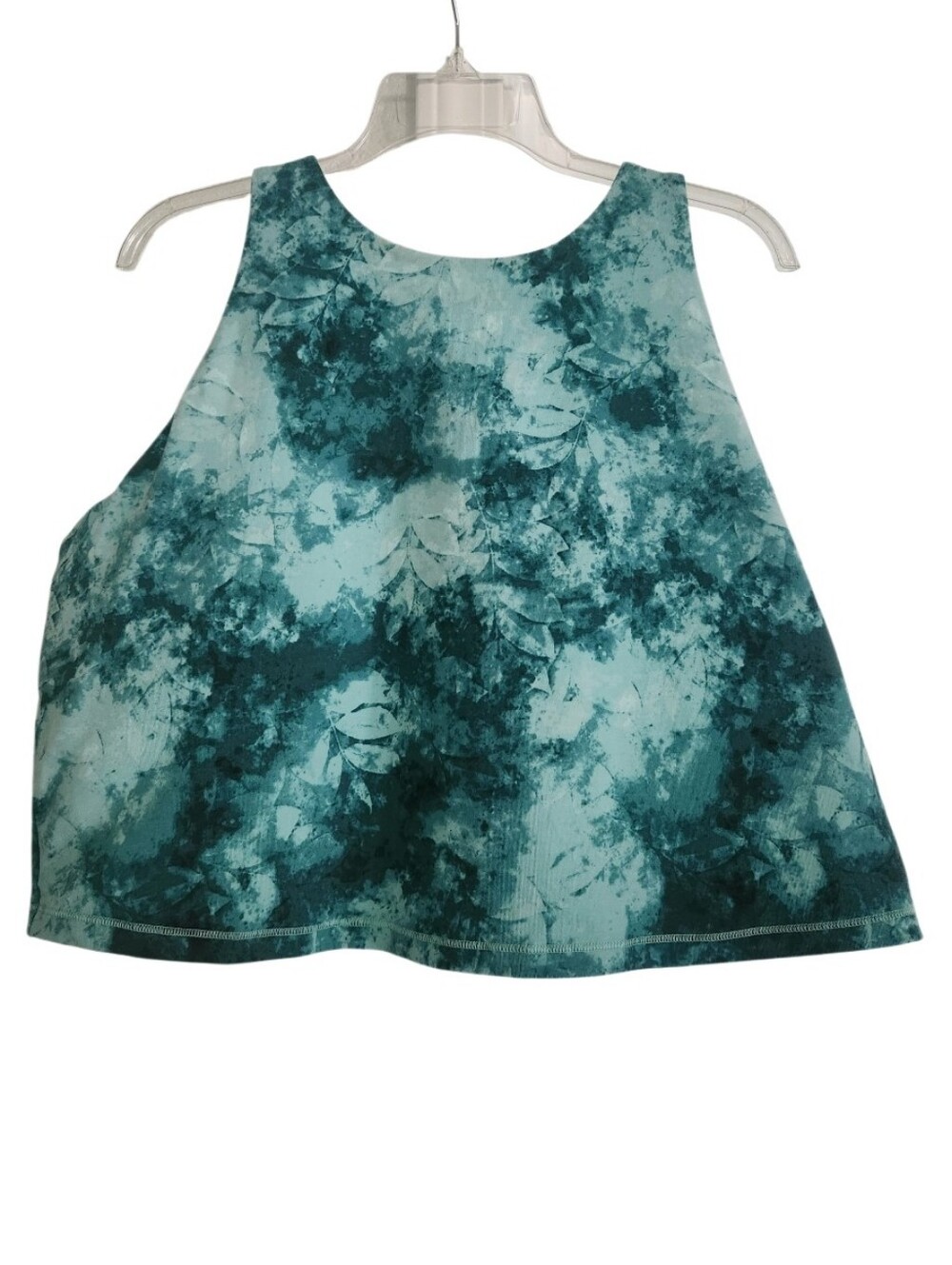 Teal Tie-Dye Crop Sport Bra Tank Top Sz 3x Nwt